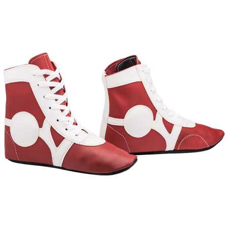 Купить Обувь для самбо SM-0102, кожа, красный Rusco в Артёмовском 