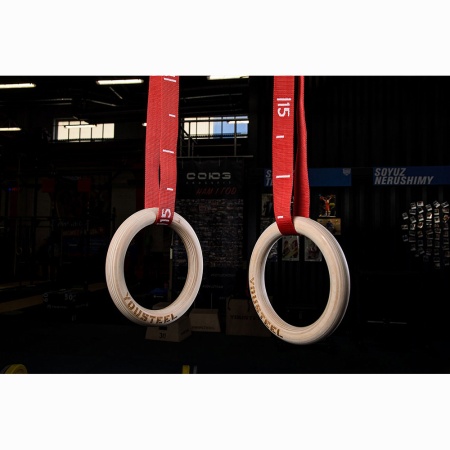 Купить Кольца гимнастические 32 мм красные стропы в Артёмовском 