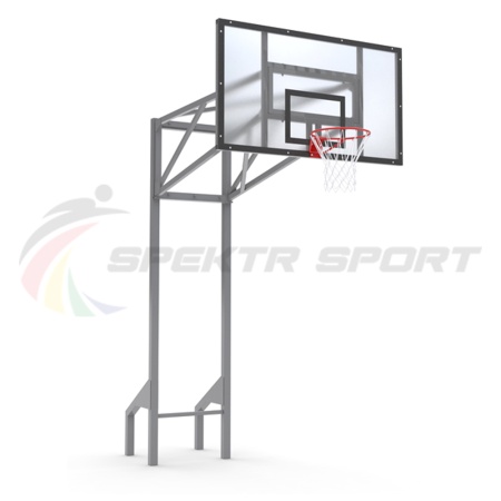 Купить Стойка баскетбольная уличная усиленная со щитом из оргстекла, кольцом и сеткой SP D 413 в Артёмовском 