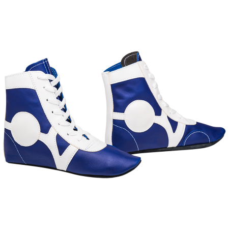 Купить Обувь для самбо SM-0102, кожа, синий Rusco в Артёмовском 