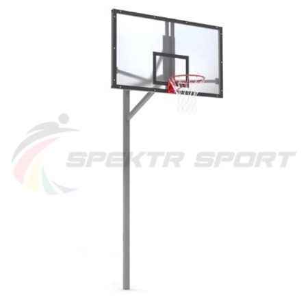 Купить Стойка баскетбольная уличная упрощенная со щитом из оргстекла, кольцом и сеткой SP D 412 в Артёмовском 