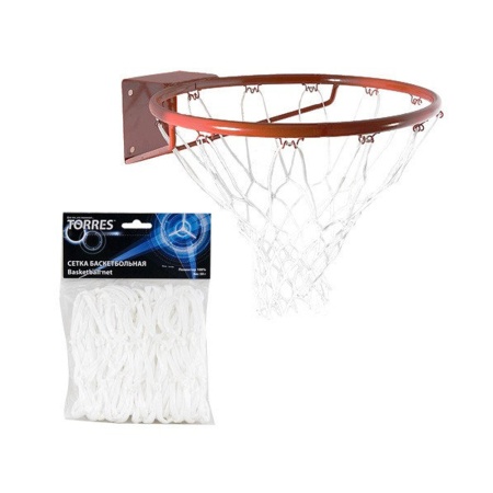 Купить Сетка баскетбольная Torres, нить 4 мм, белая в Артёмовском 