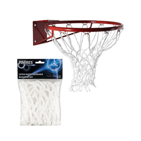 Купить Сетка баскетбольная Torres, нить 6 мм, белая в Артёмовском 