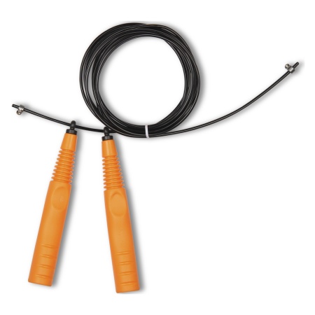 Купить Скакалка высокооборотная Кроссфит стальной шнур в оплетке 2.9 м чёрно-оранжевая в Артёмовском 